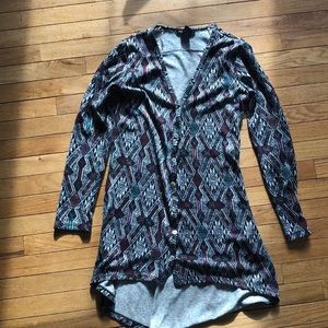 About A Girl long sister printed cardigan